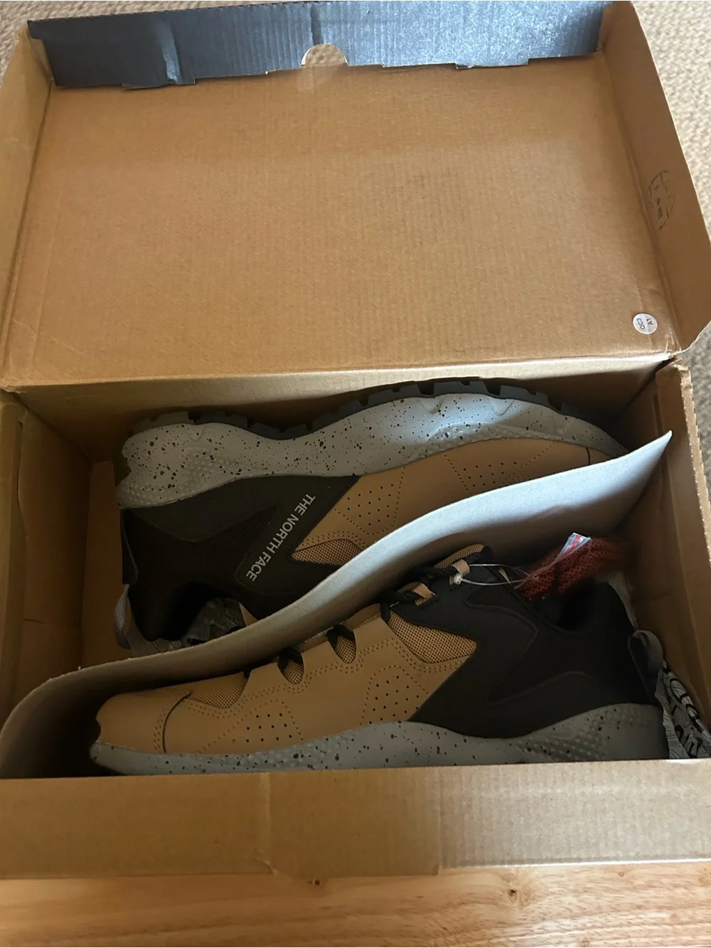 The North Face Utility Brown and Black Shoe Box with Label